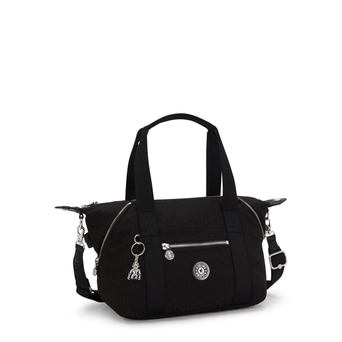 حقيبة يد صغيرة KIPLING Art Mini Noir Sign Jq (مع حزام كتف قابل للإزالة) I8028-4NW