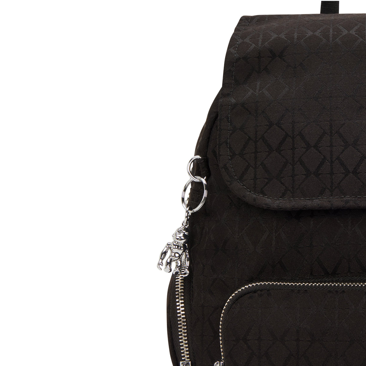 حقيبة الظهر الصغيرة Kipling City Zip S Noir Sign Jq I8029-4NW