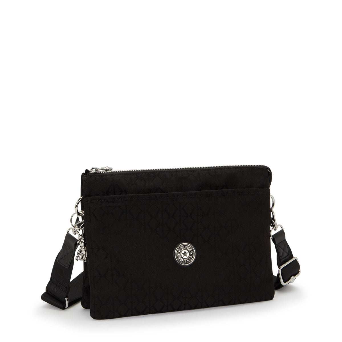 Kipling Riri L Noir Sign Jq حقيبة كروس متوسطة (مع حزام كتف قابل للإزالة) I8044-4NW