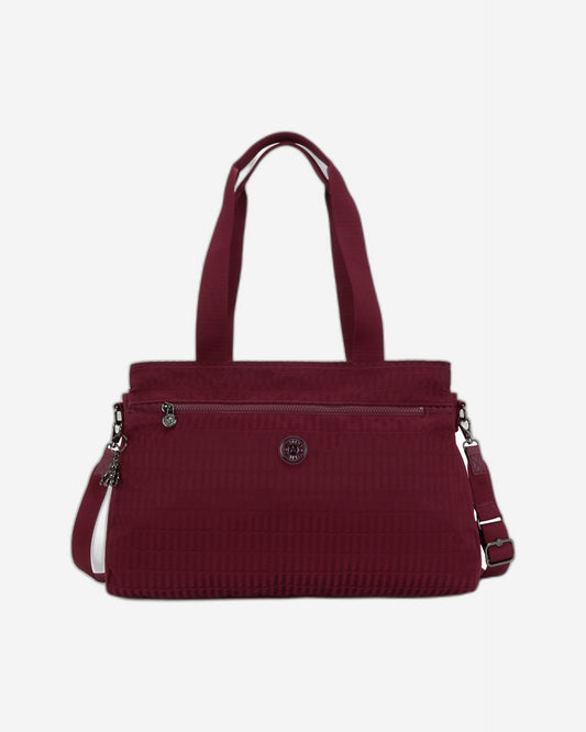 Kipling Elysia Work Maroon Tile Jq حقيبة عمل (مع حزام كتف قابل للإزالة) I8829-9HX