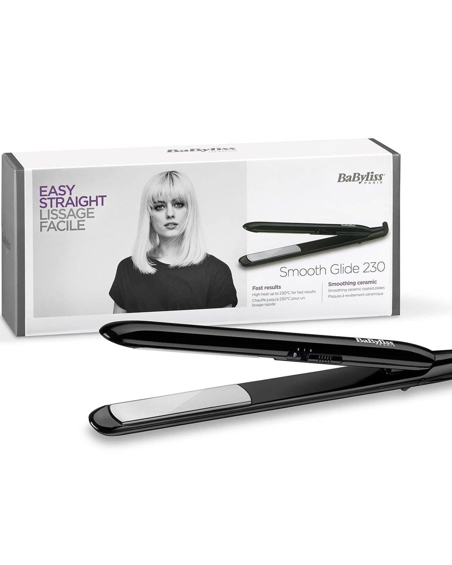 مكواة فرد الشعر بيبي ليس بلوحتين مطليتين بالسيراميك، درجة حرارة تصل إلى ٢٣٠ درجة مئوية - ST240SDE