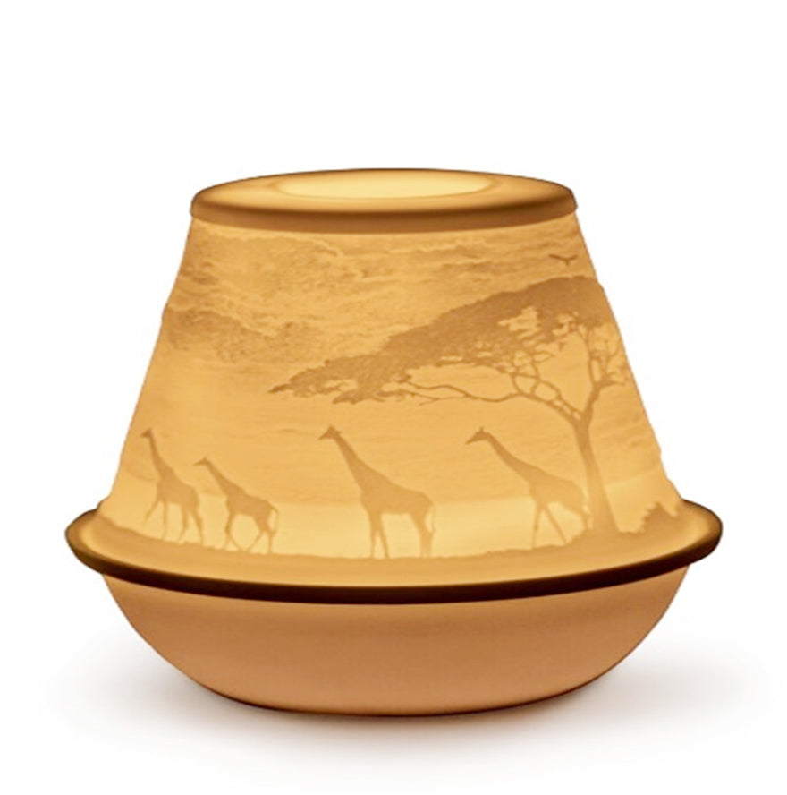 LITHOPHANE VOTIVE LIGHT-AFRICAN SAVANNAH