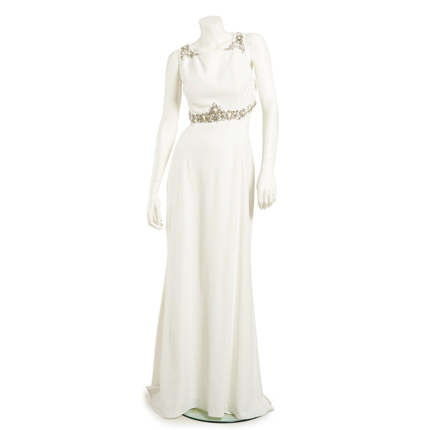 BEADED CREPE DRESS