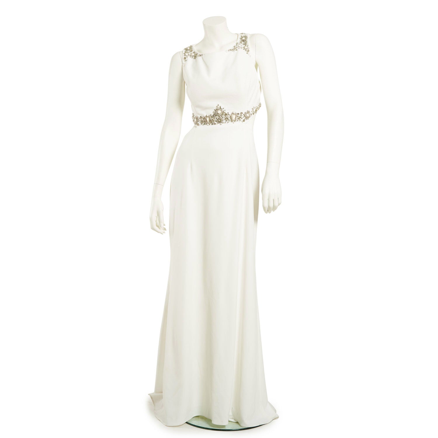 BEADED CREPE DRESS