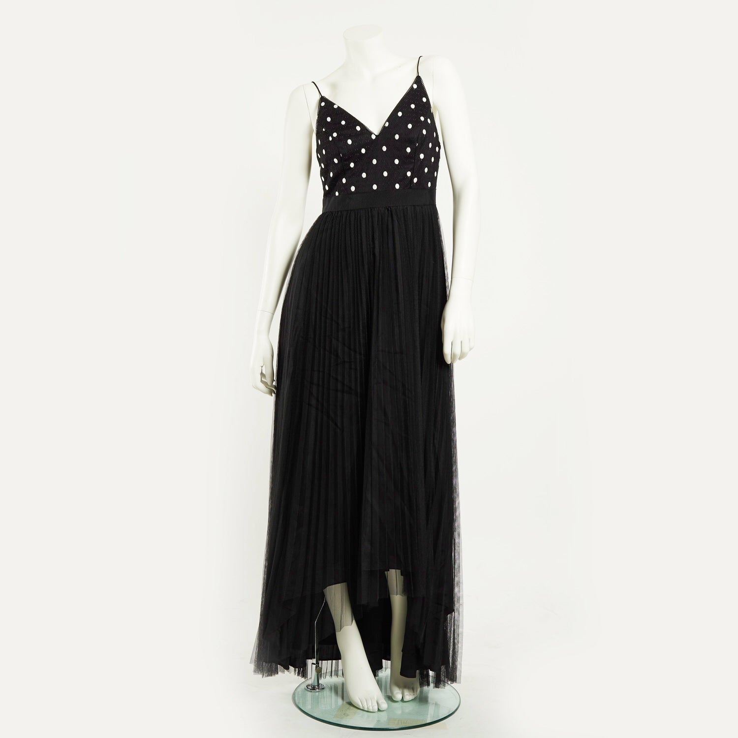DOT PLEATED TULLE DRESS