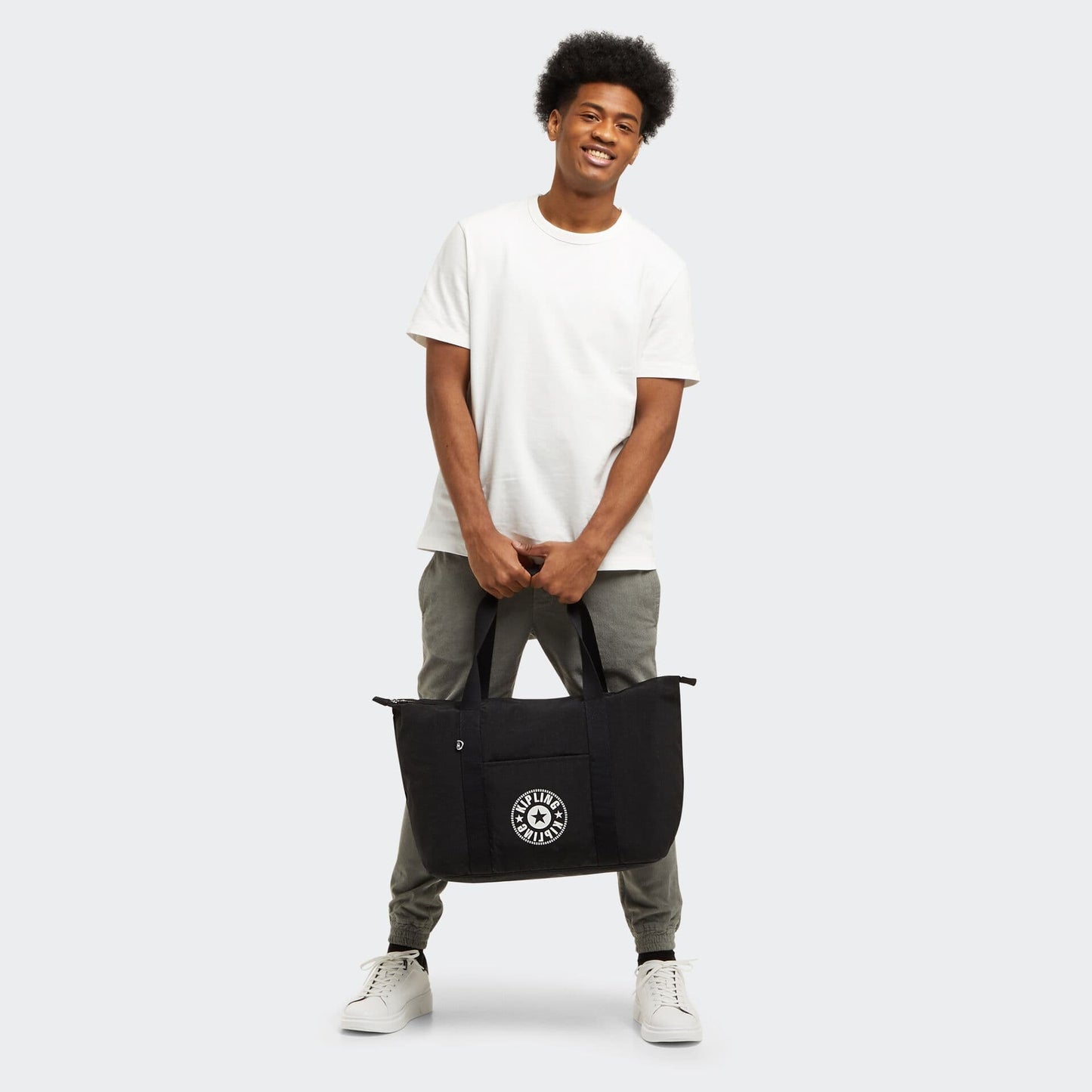 KIPLING-ART M LITE-حقيبة توت كبيرة-أسود لايت-I5893-TL4 - I5893-TL4