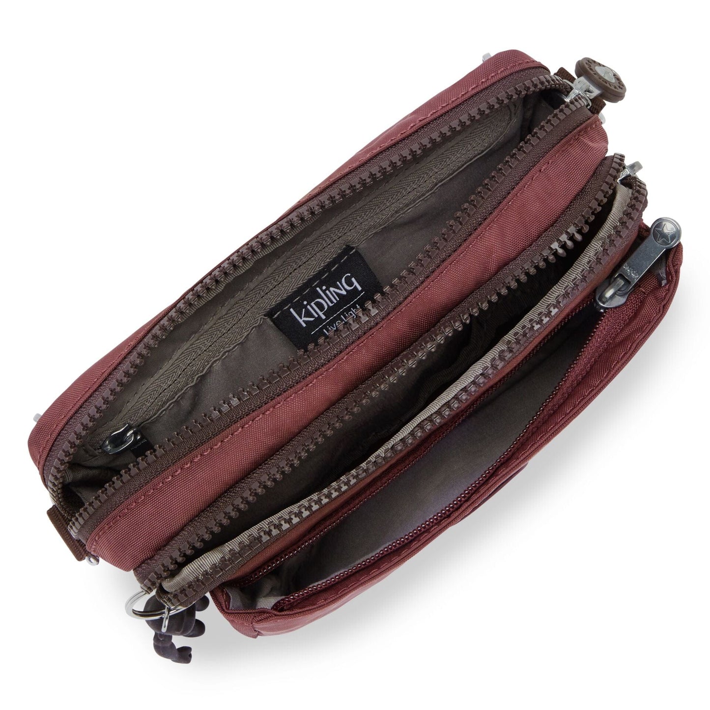 KIPLING-Abanu Multi-Small crossbody convertible to waist bag (with removed straps)-Mahogany-I3795-V50