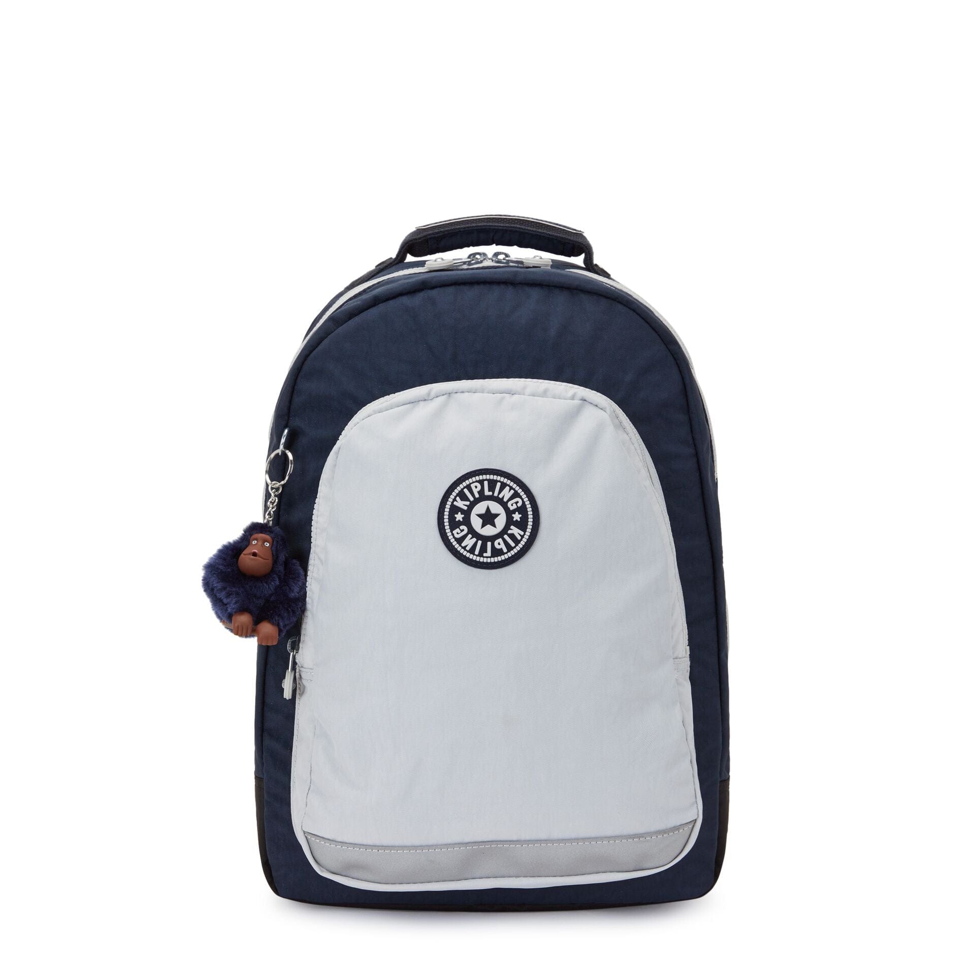 KIPLING-Class Room-Large backpack with laptop protection-True Blue Grey-I4053-U84