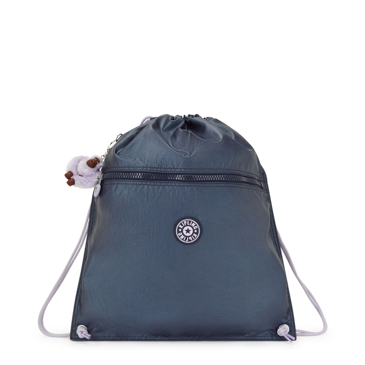 KIPLING-Supertaboo-Medium Drawstring Bag-Admiral Bl Metallic-I4786-7SP