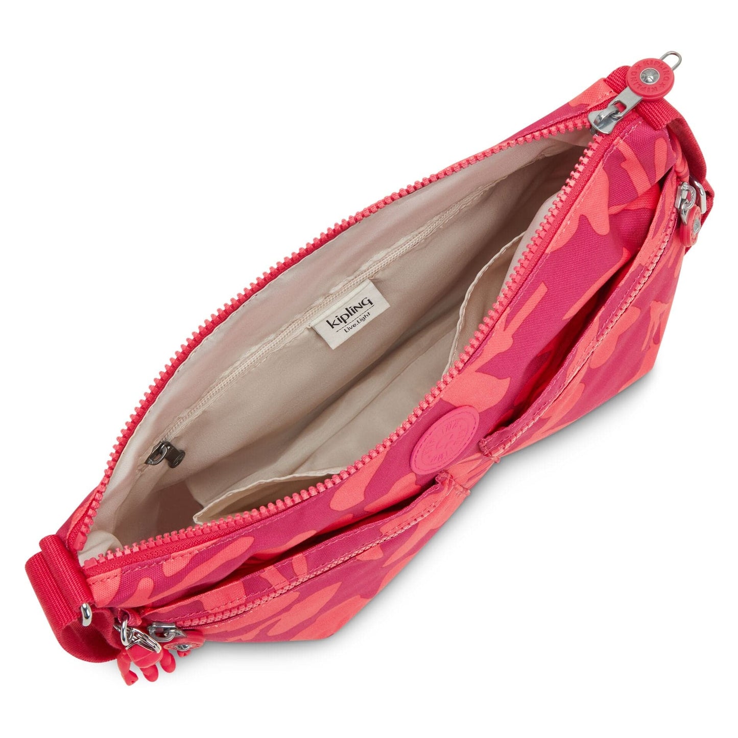 KIPLING-Izellah-Medium crossbody-Coral Print-I5034-T44
