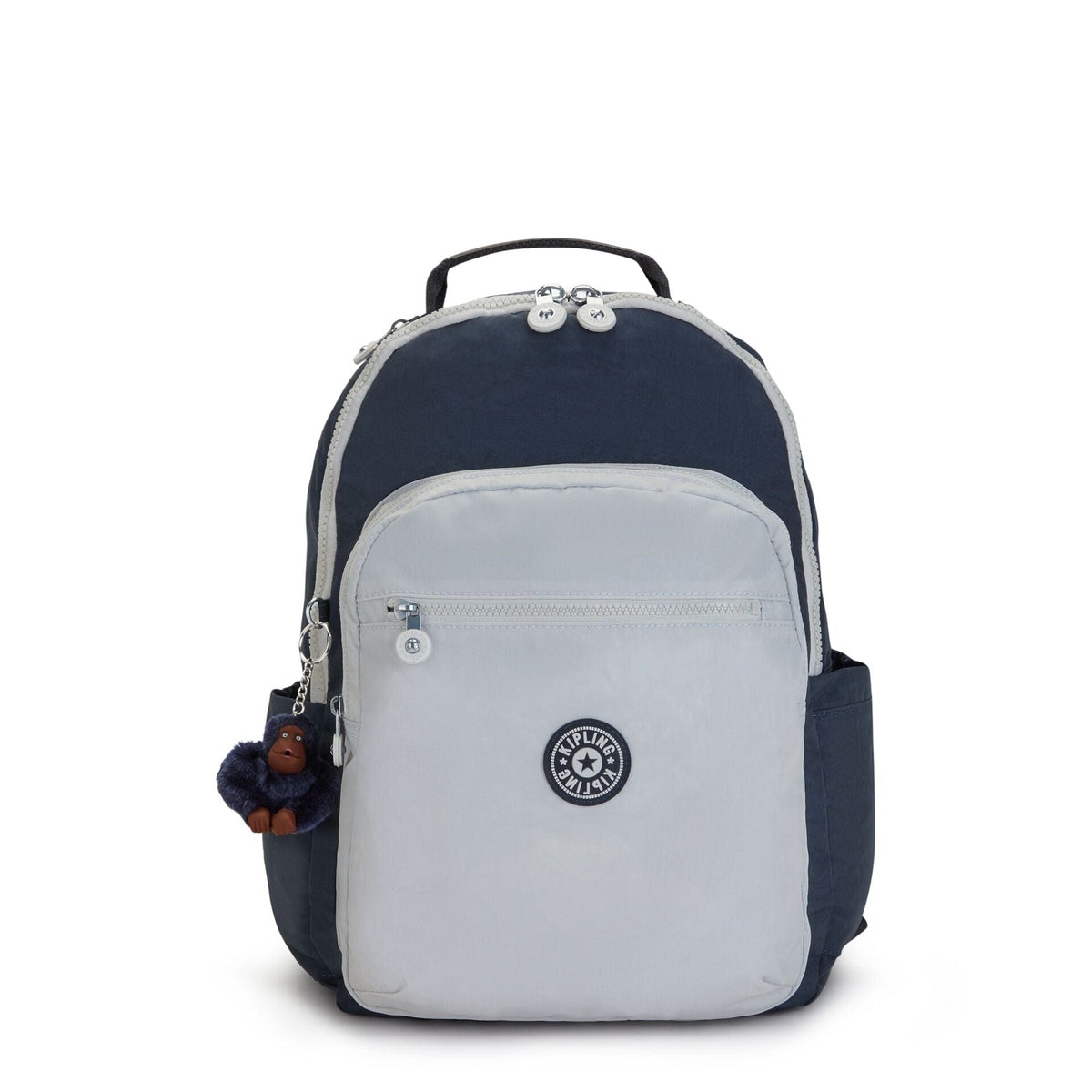 KIPLING-Seoul-Large Backpack with Padded Laptop Compartment-True Blue Grey-I5140-U84