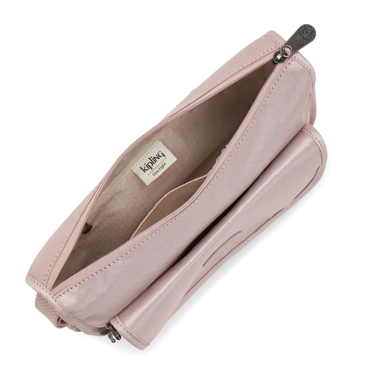 KIPLING-RENIA-حقيبة كتف متوسطة الحجم-Pink Flow Embm-I5253-V34