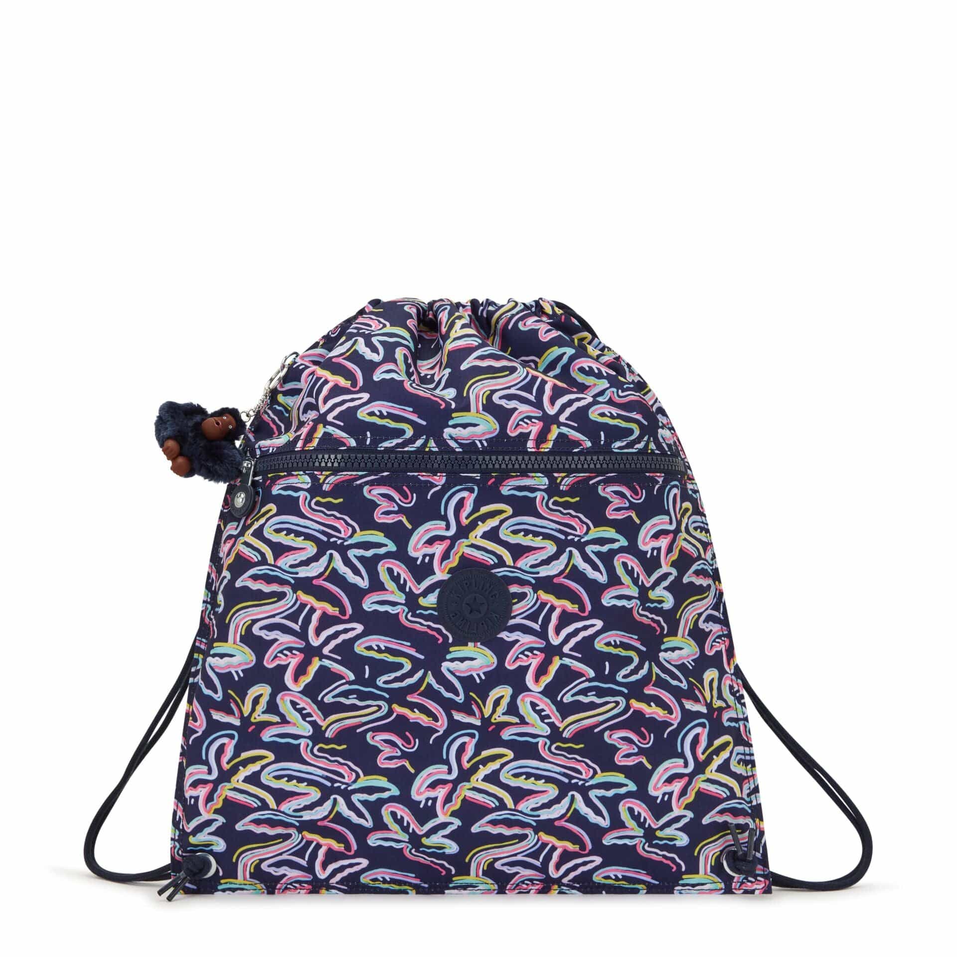 KIPLING-Supertaboo-Medium Drawstring Bag-Palm Fiesta Print-I5637-3MC