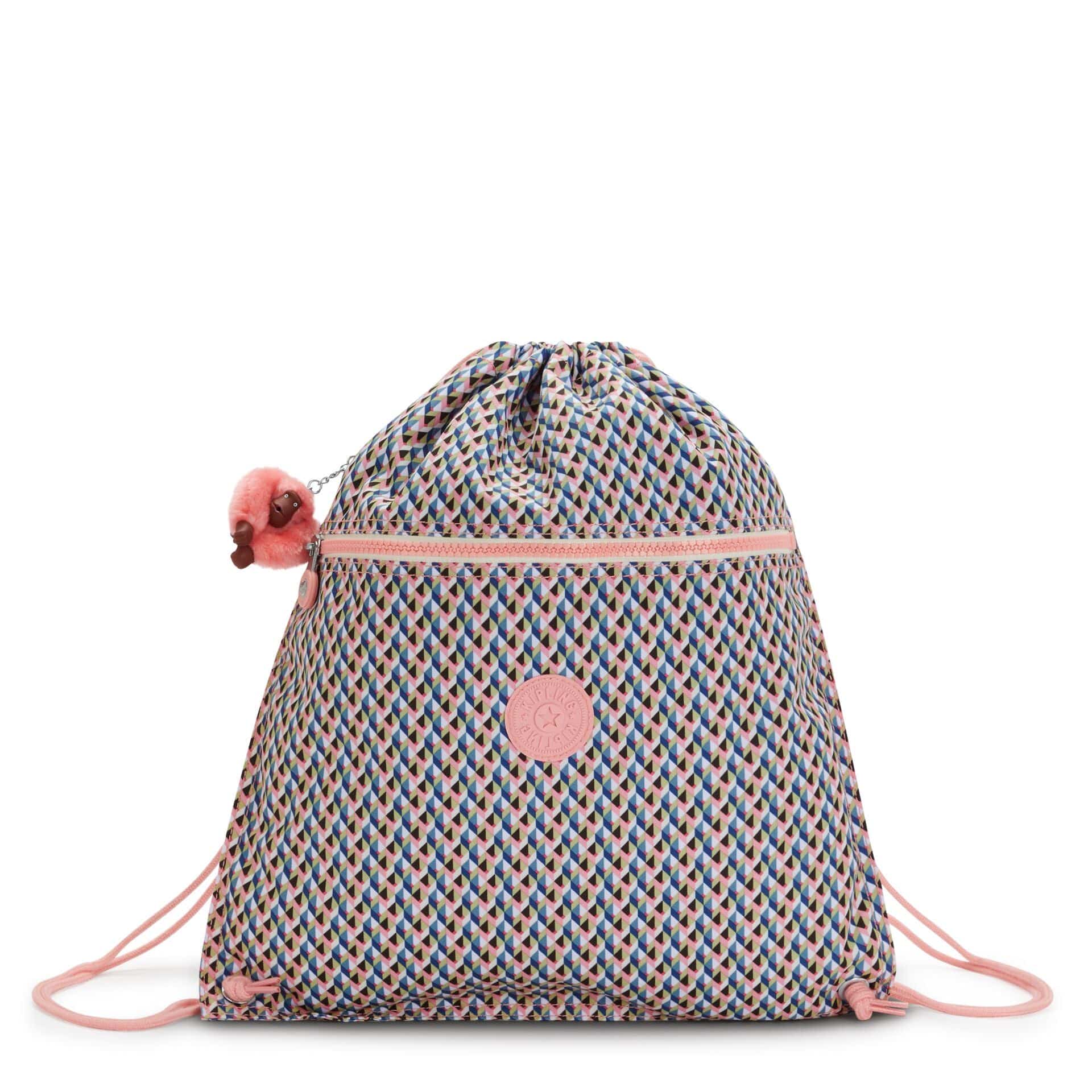 KIPLING-Supertaboo-Medium backpack (with drawstring)-Girly Geo-I5637-Z84