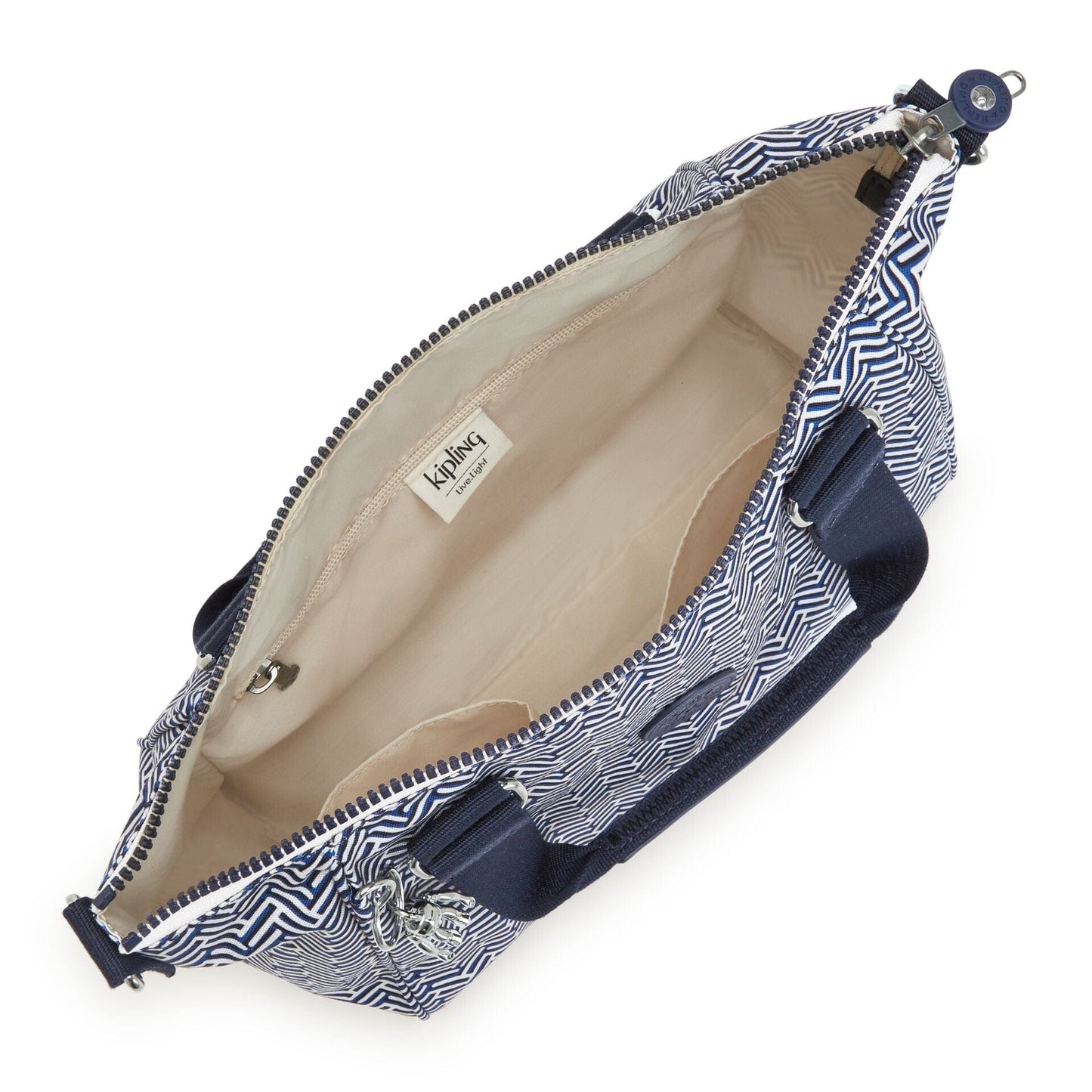 KIPLING-Amiel-حقيبة يد متوسطة الحجم (بحزام كتف قابل للإزالة)-Urban Chevron-I5733-V44