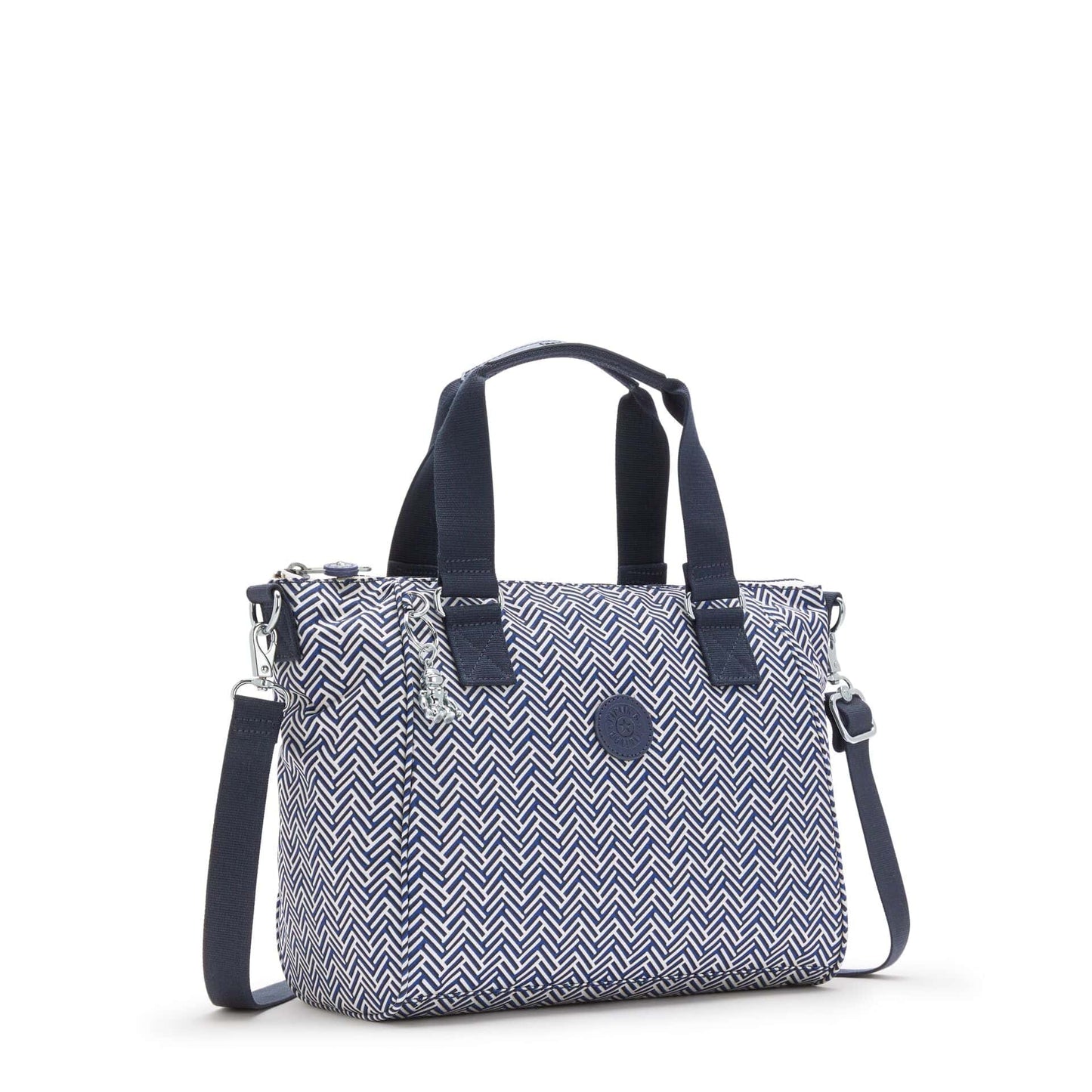 KIPLING-Amiel-حقيبة يد متوسطة الحجم (بحزام كتف قابل للإزالة)-Urban Chevron-I5733-V44