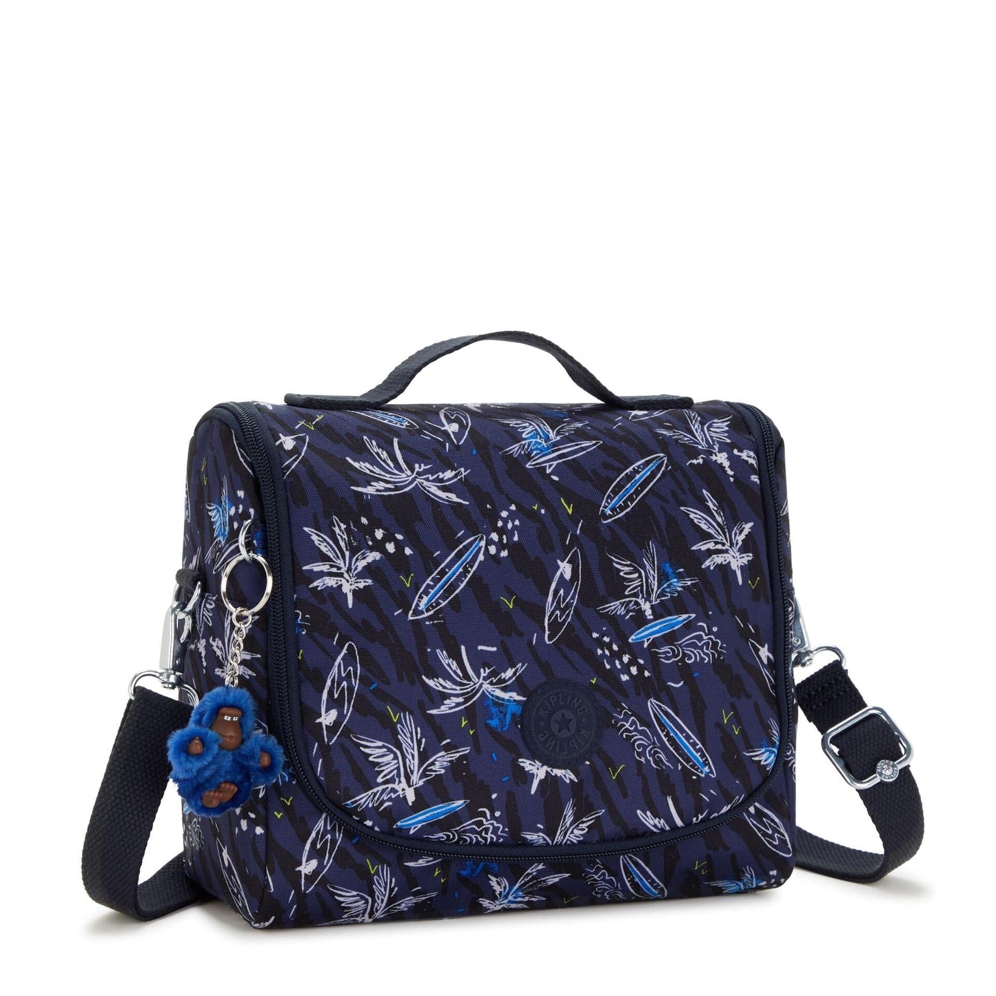 Kipling حقيبة غداء كبيرة New Kichirou بطبعة Surf Sea مع جيب ترولي C2I5749-Y70