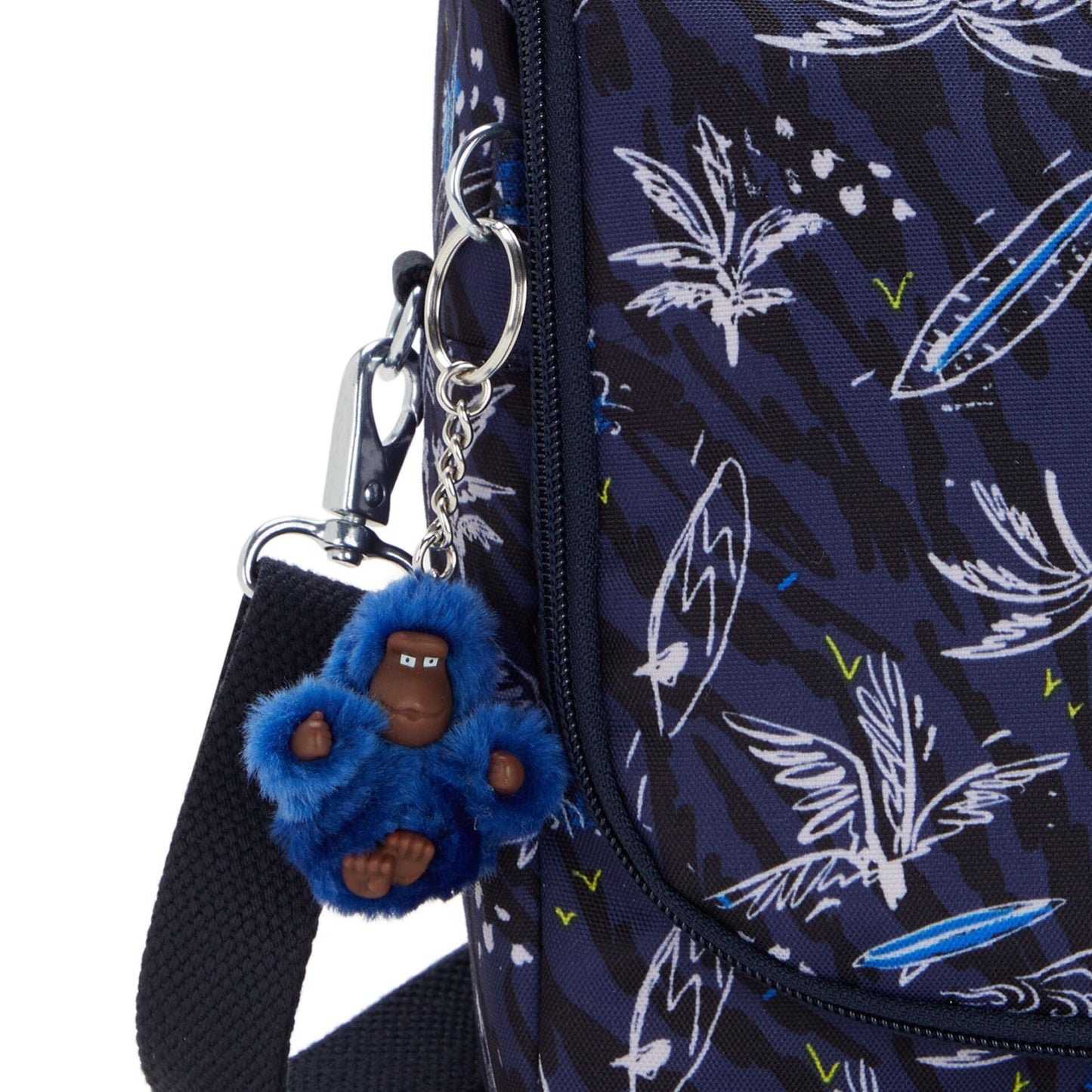 Kipling حقيبة غداء كبيرة New Kichirou بطبعة Surf Sea مع جيب ترولي C2I5749-Y70