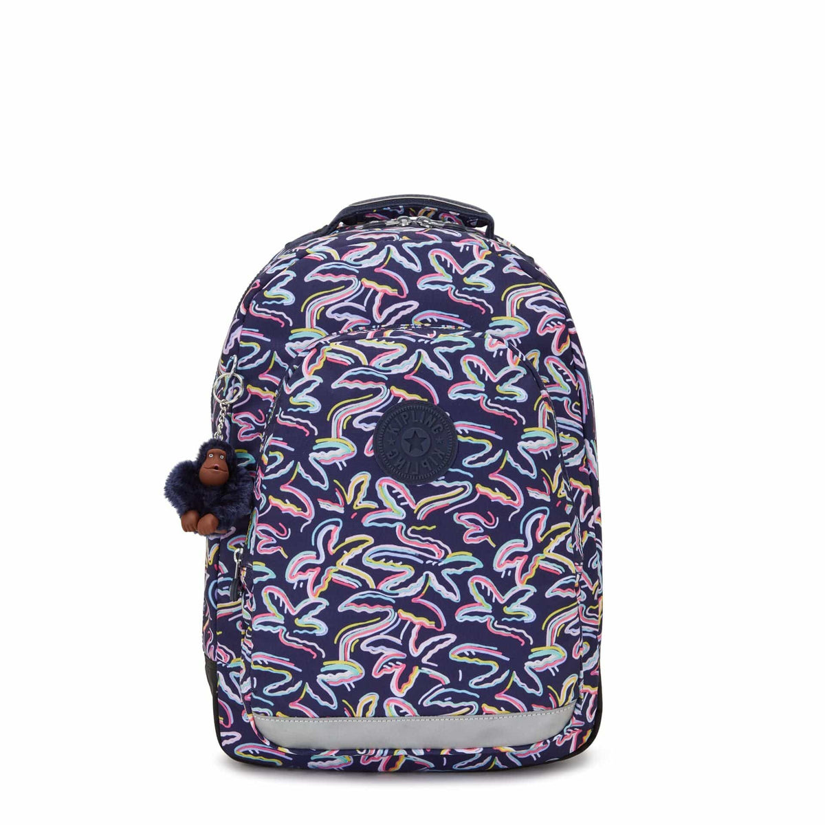 KIPLING-Class Room-Large backpack with laptop protection-Palm Fiesta Print-I7090-3MC