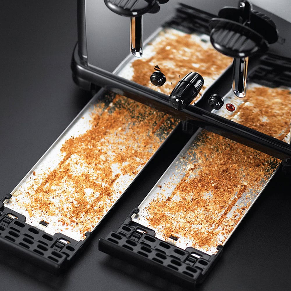 محمصة خبز راسل هوبز الكلاسيكية المصنوعة من الفولاذ المقاوم للصدأ، 4 شرائح، مع رفع عالي وفتحات واسعة - 23340