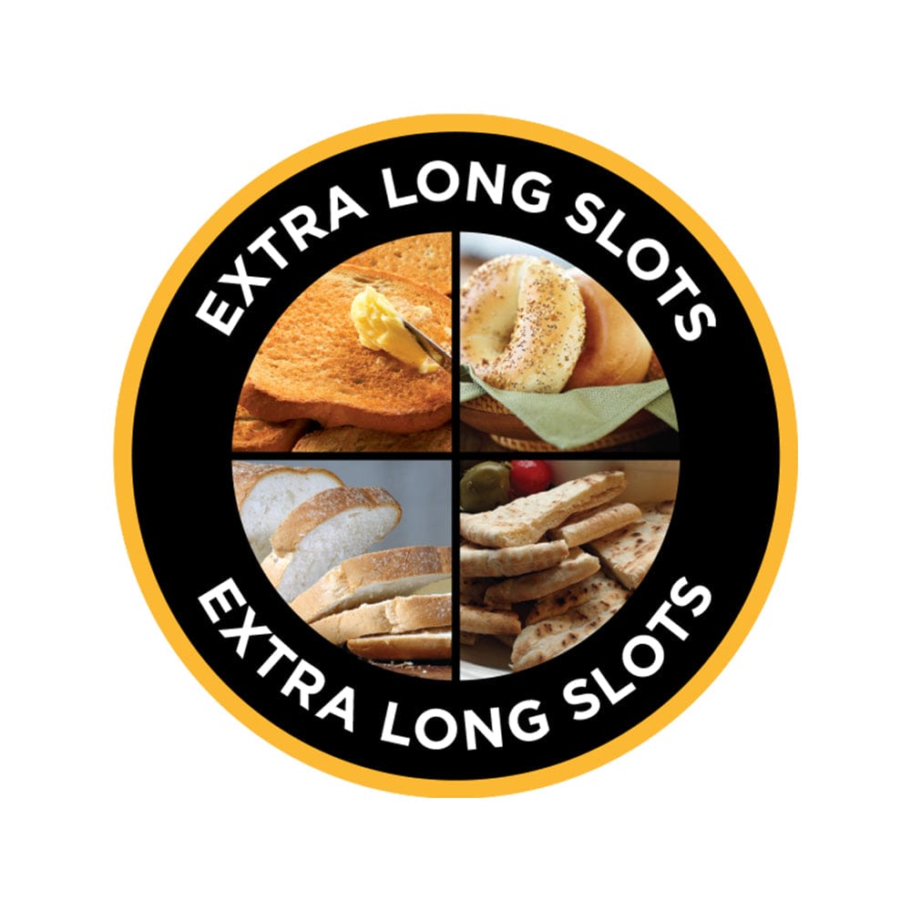 محمصة خبز راسل هوبز الكلاسيكية المصنوعة من الفولاذ المقاوم للصدأ، 4 شرائح، مع رفع عالي وفتحات واسعة - 23340