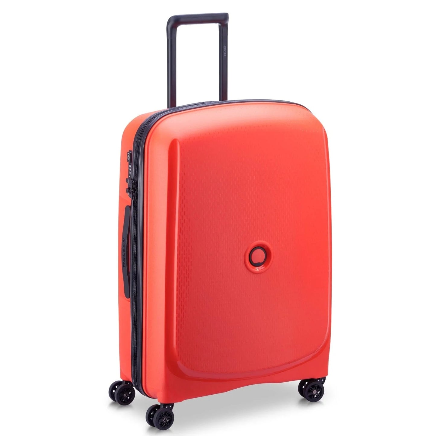 حقيبة ديلسي باريس بلمونت+ الصلبة، مقاس 55 سم، بأربع عجلات مزدوجة، غير قابلة للتمدد، لون أحمر باهت - 00386180634