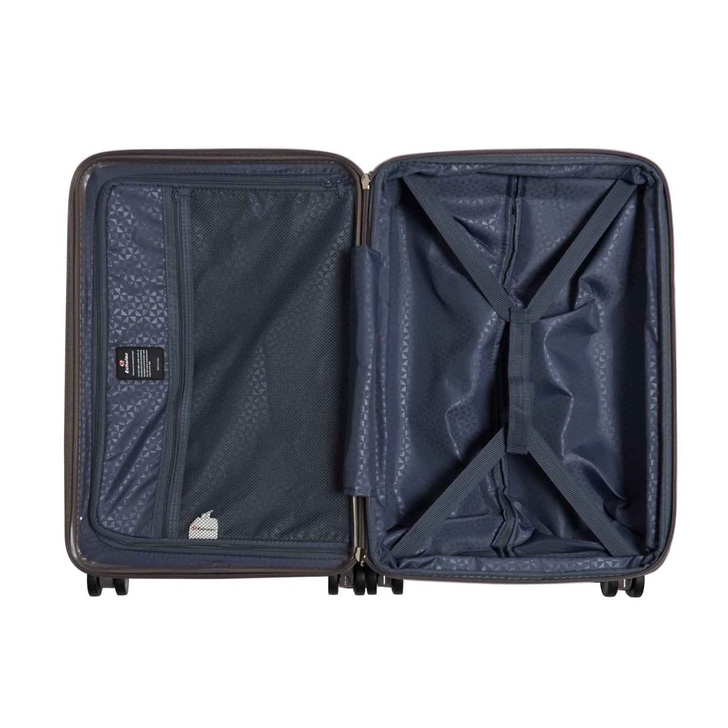 حقيبة سفر صلبة قابلة للتوسيع من إيكولاك سينس، مقاس 56 سم، مزودة بأربع عجلات مزدوجة، لون بني معدني - CHT0023S -20 بني معدني