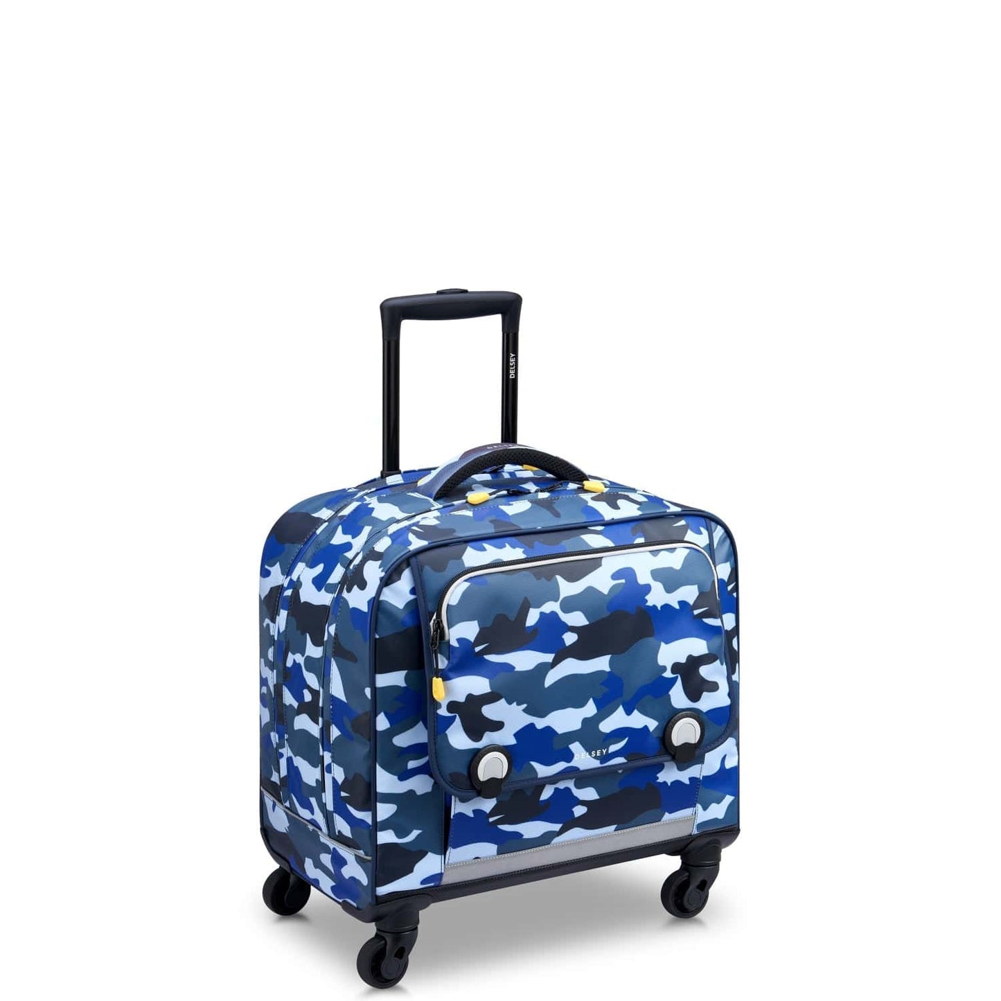 حقيبة مدرسية أفقية بأربع عجلات من Delsey Paris BTS 2023 - مقاس 15.6 بوصة - أزرق مموه - 00338945222