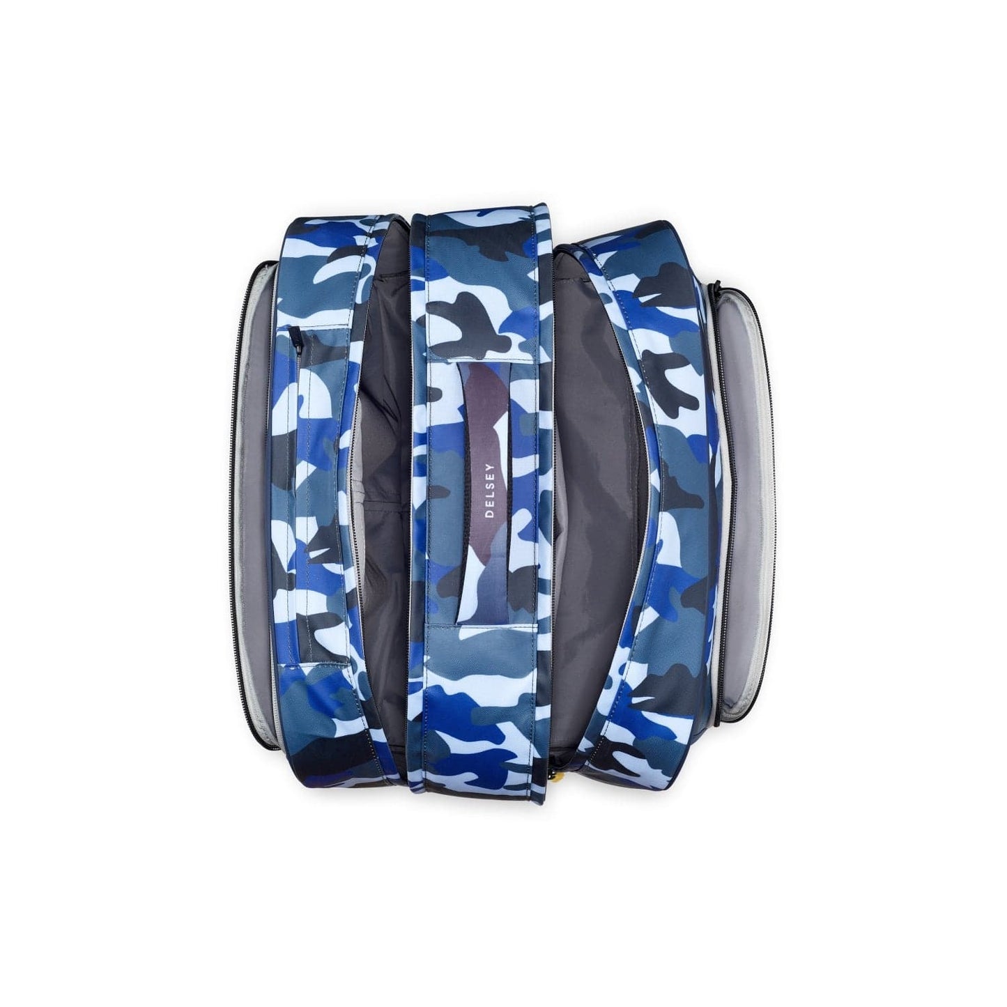 حقيبة مدرسية أفقية بأربع عجلات من Delsey Paris BTS 2023 - مقاس 15.6 بوصة - أزرق مموه - 00338945222