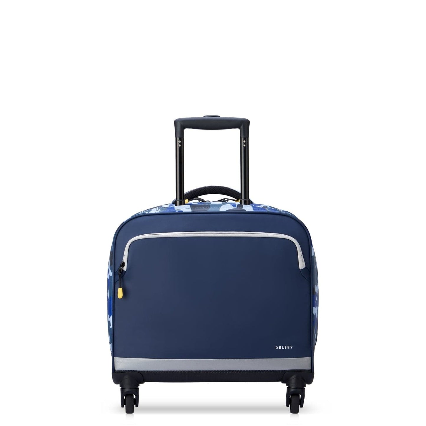 حقيبة مدرسية أفقية بأربع عجلات من Delsey Paris BTS 2023 - مقاس 15.6 بوصة - أزرق مموه - 00338945222