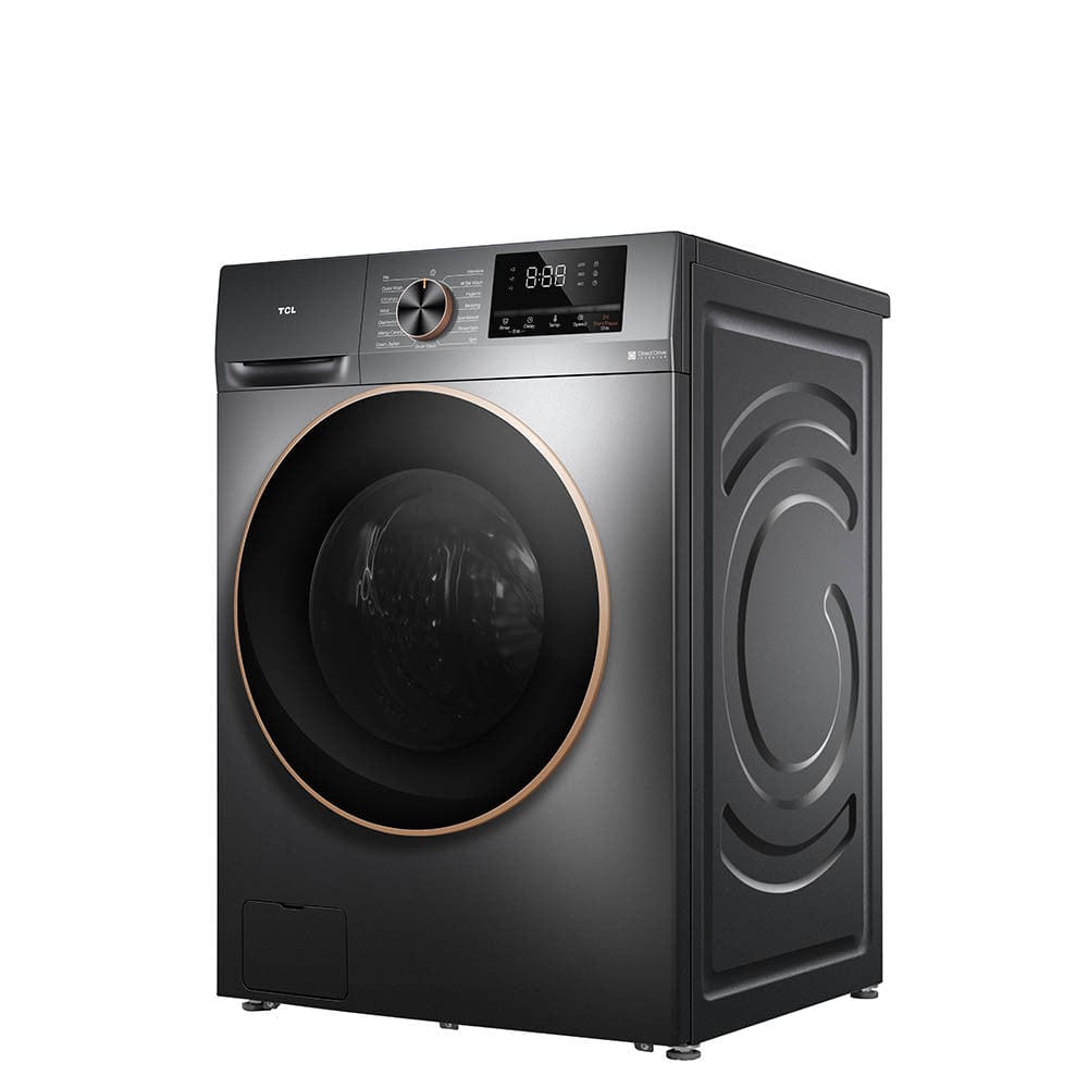 غسالة ملابس Tcl 10 كجم بمحرك عاكس مباشر 1200 دورة في الدقيقة، لون رمادي P210Flg