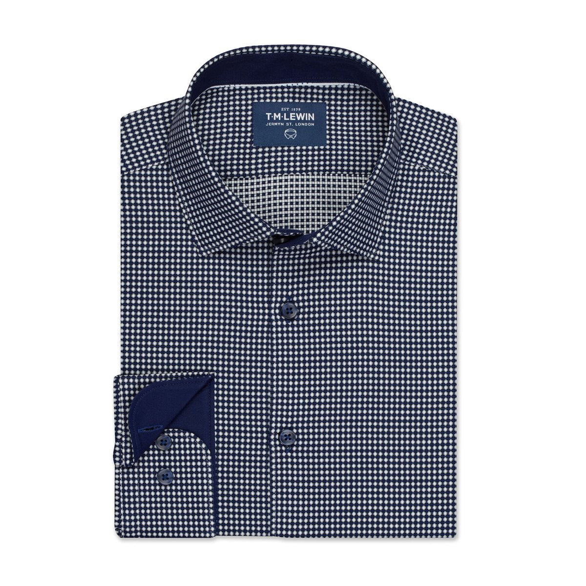 T.M.Lewin-3D-Text-Smart-Casual-Shirt-Navy-71977-000