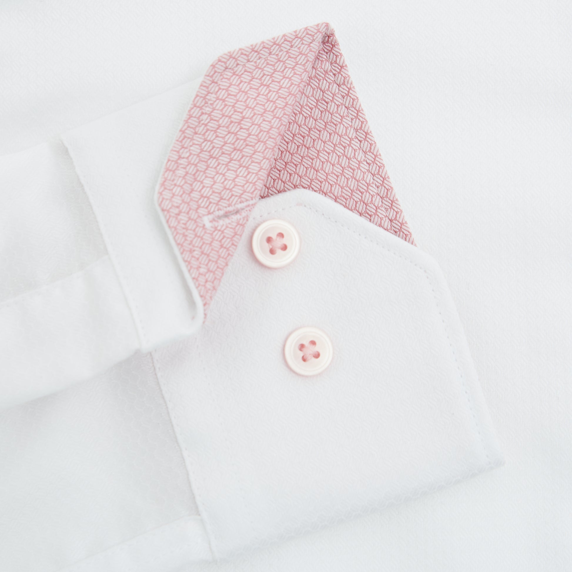 CIRCLE DOBBY WHITE SINGLE CUFF SHIRT