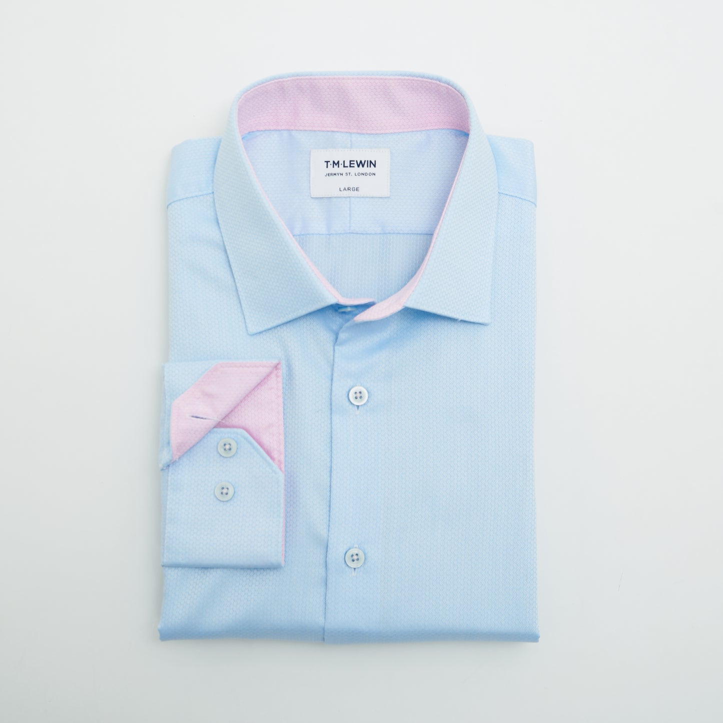 CIRCLE DOBBY SKY BLUE SINGLE CUFF SHIRT