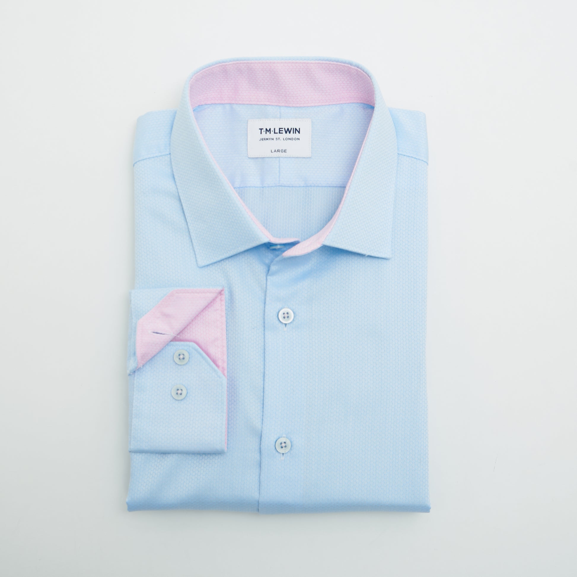 CIRCLE DOBBY SKY BLUE SINGLE CUFF SHIRT