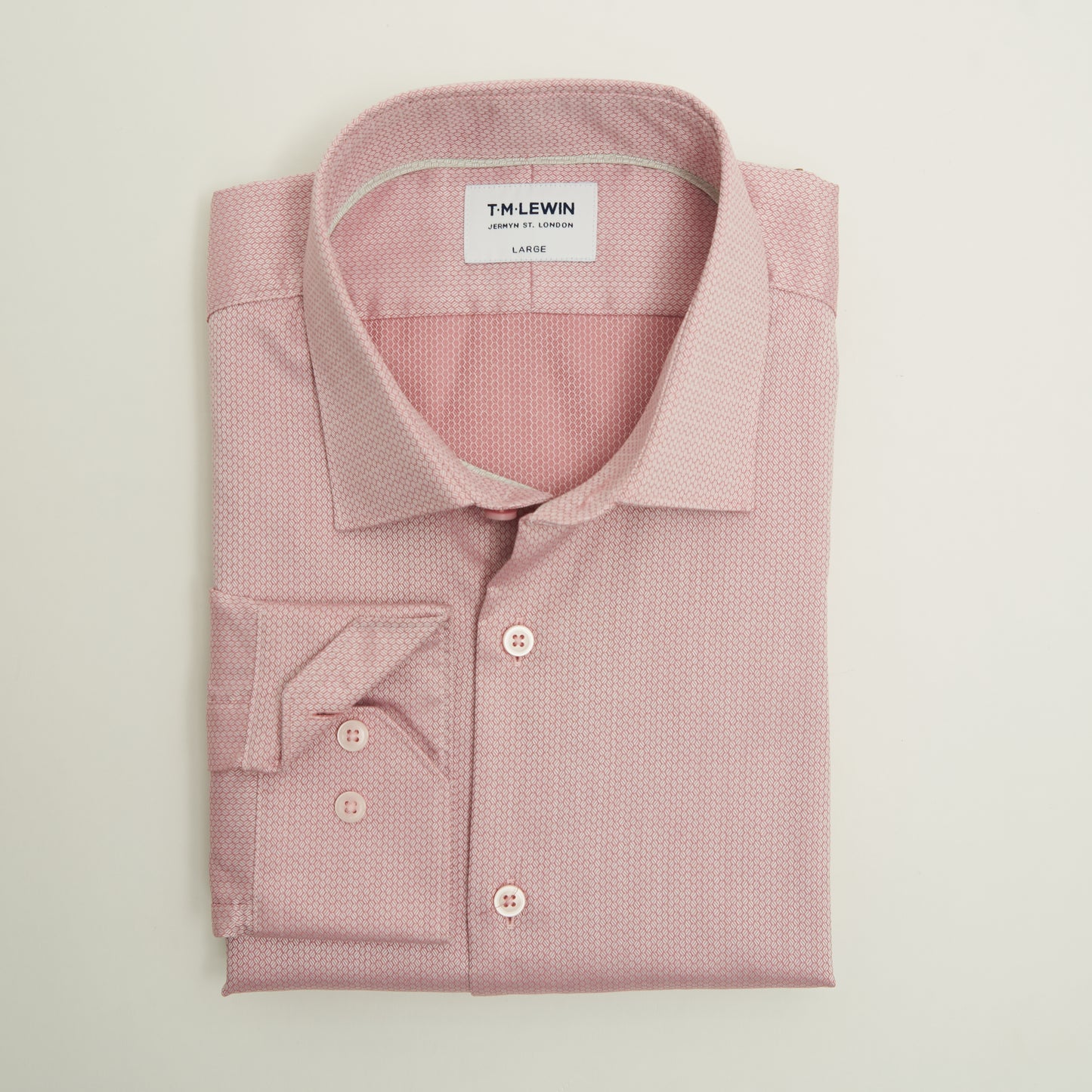 CIRCLE DOBBY DUSKY PINK SINGLE CUFF SHIRT