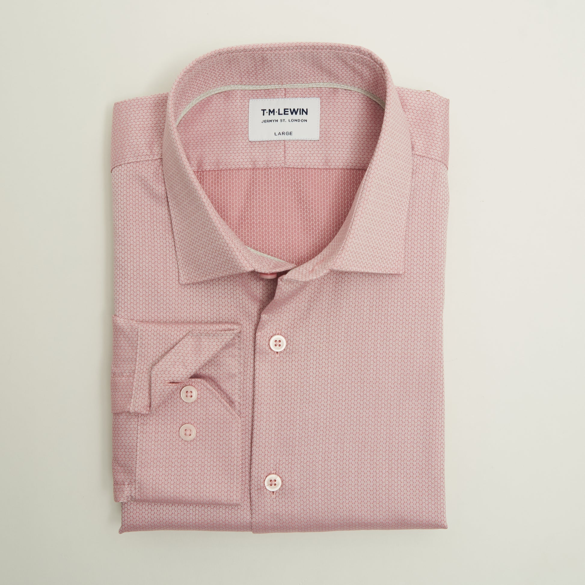 CIRCLE DOBBY DUSKY PINK SINGLE CUFF SHIRT
