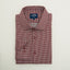 قميص أحمر بأكمام بأزرار ثلاثية الأبعاد بقصة ضيقة