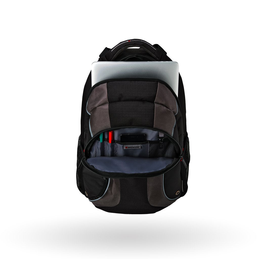 حقيبة ظهر للكمبيوتر المحمول WENGER MERCURY ESSENTIAL مقاس 16 بوصة، أسود/رمادي - 604433