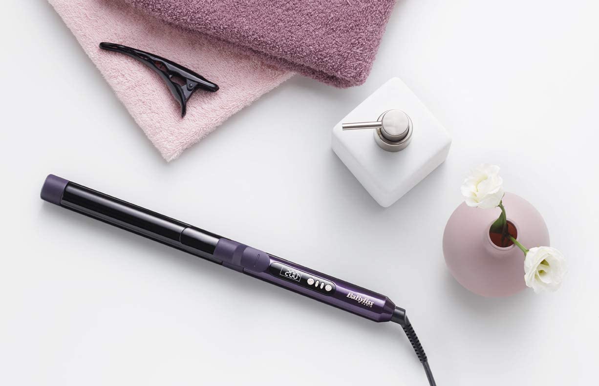 BaByliss BABC625SDE Hair Curling Iron 6 Temperature, 25mm - Black/Purple - Jashanmal Home