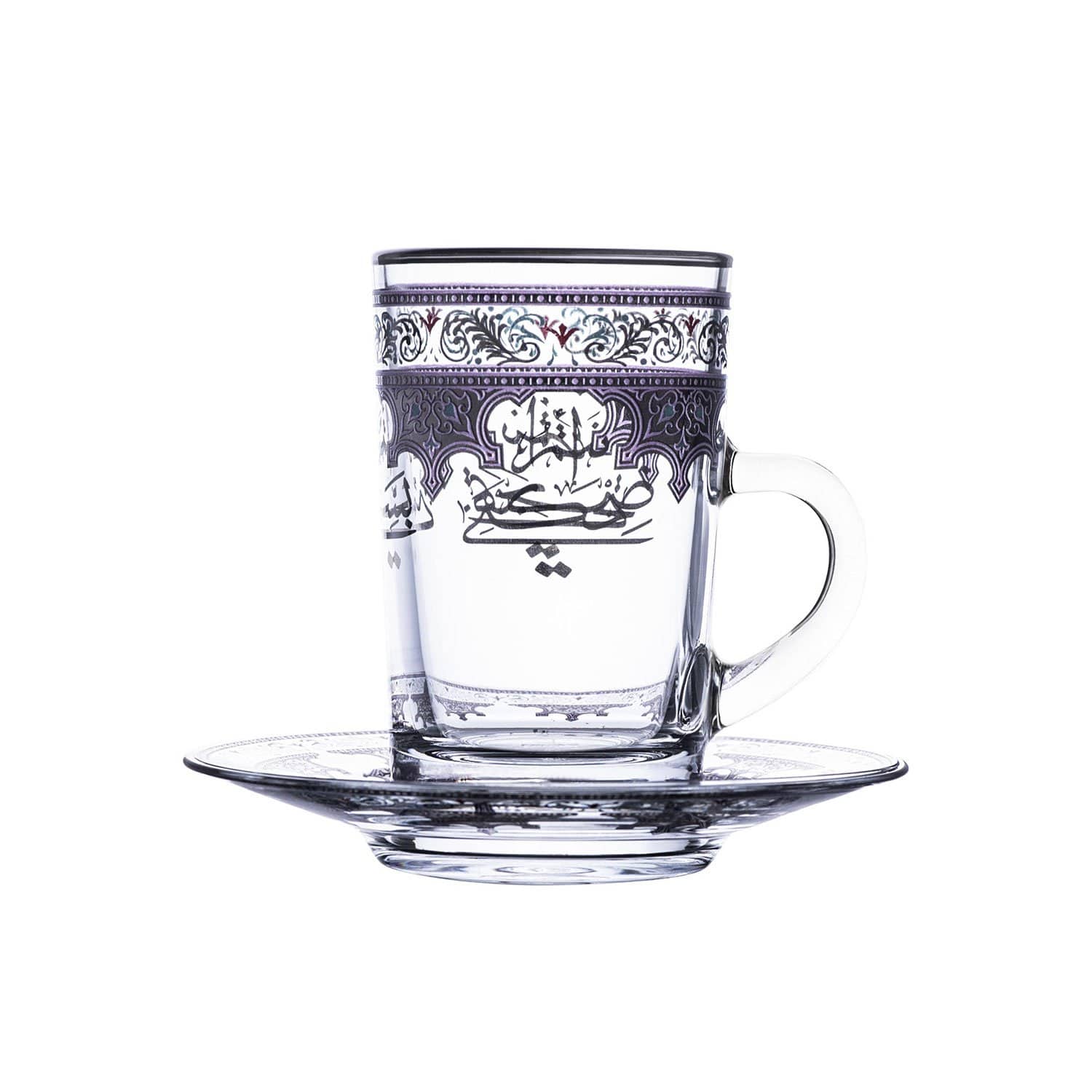 DIMLAJ SUROOR 12PC TEA CUP AND SAUCER PLATUNUM - 46997