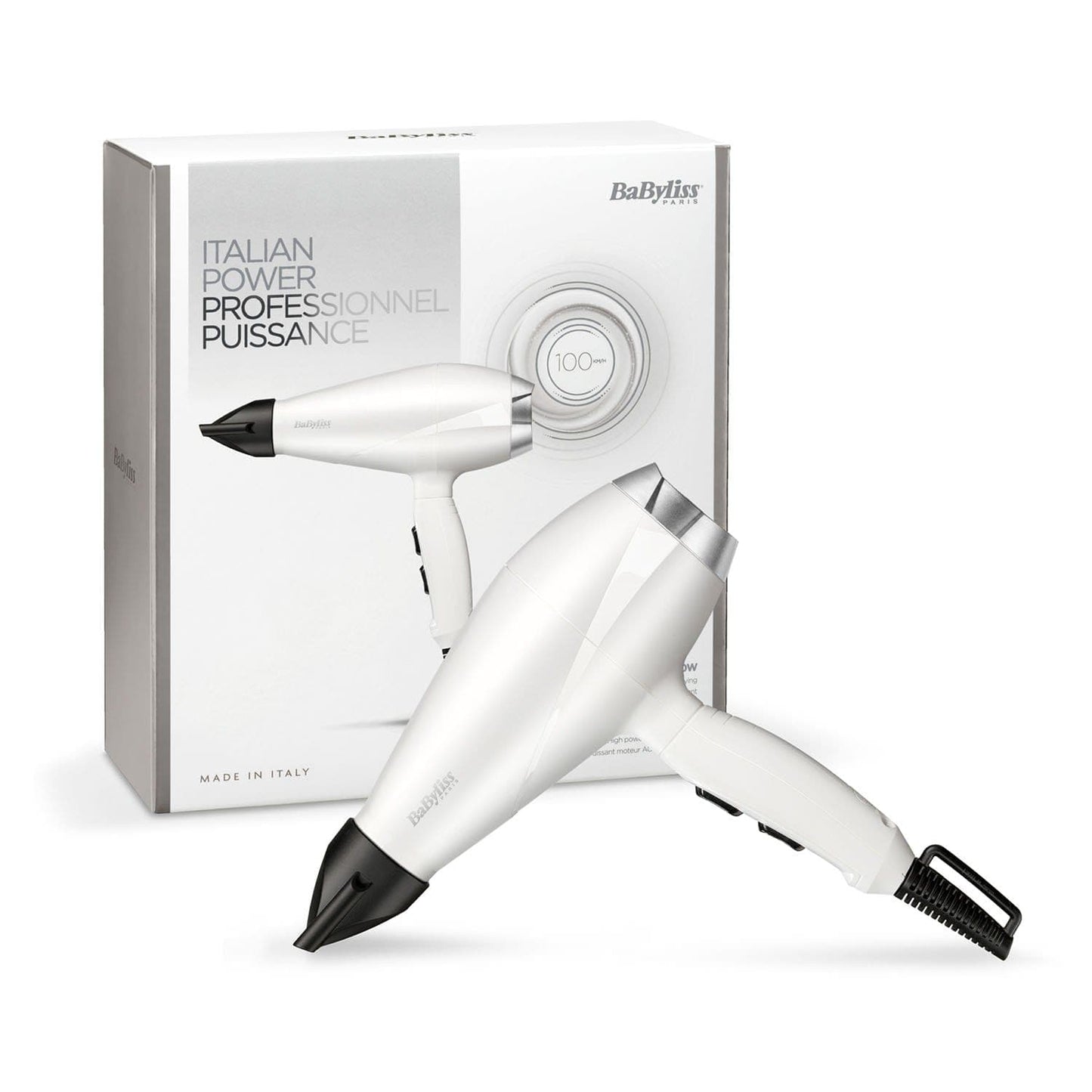مجفف شعر BABYLISS AC بقوة 2000 واط، فوهة 6 مم، لون أسود/ذهبي، درجتا حرارة، سرعتان، سرعة 100 كم/ساعة، نفخة باردة - 6704WSDE