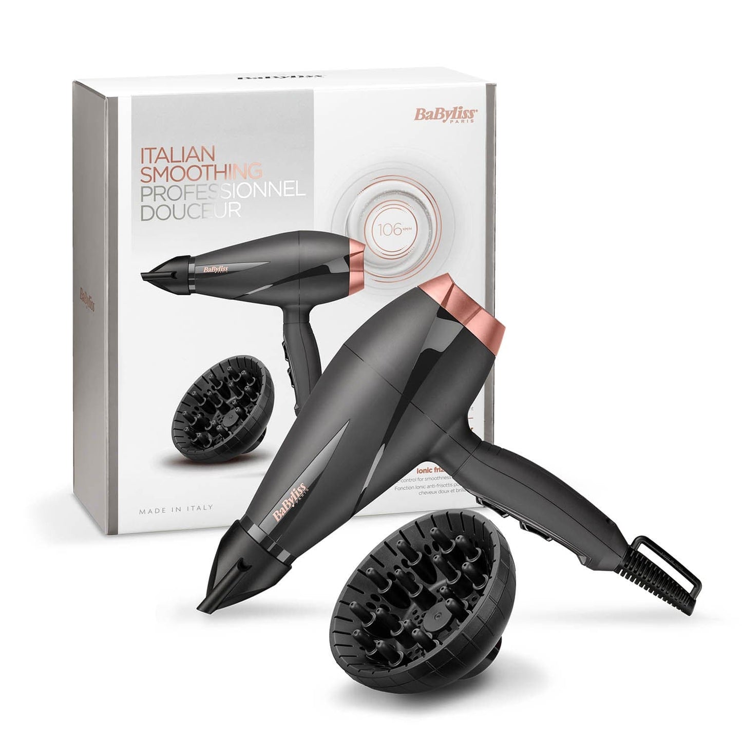 مجفف شعر BABYLISS AC بقوة 2100 واط وفوهة 6 مم صنع في إيطاليا - 6709DSDE