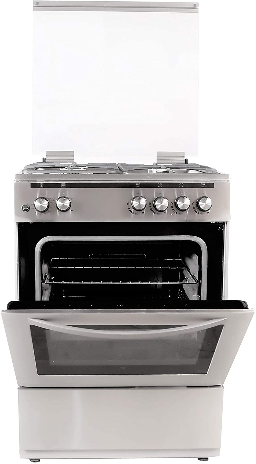HOOVER 3+1 (WOK) G B 60X60 WITH GAS OVEN & FS STEEL (33000100)-FGC66.02S - Jashanmal Home