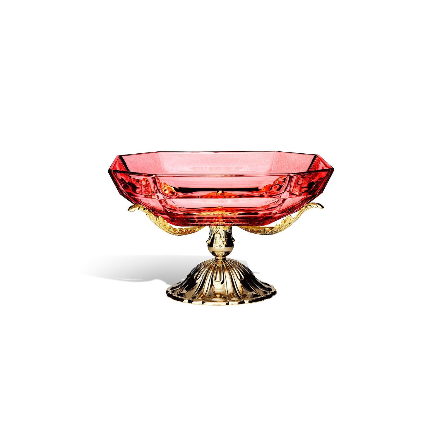 ROMA CENTERPIECE RED GLASS 35 X 35 X H20 CM - DC6153/OR-RS