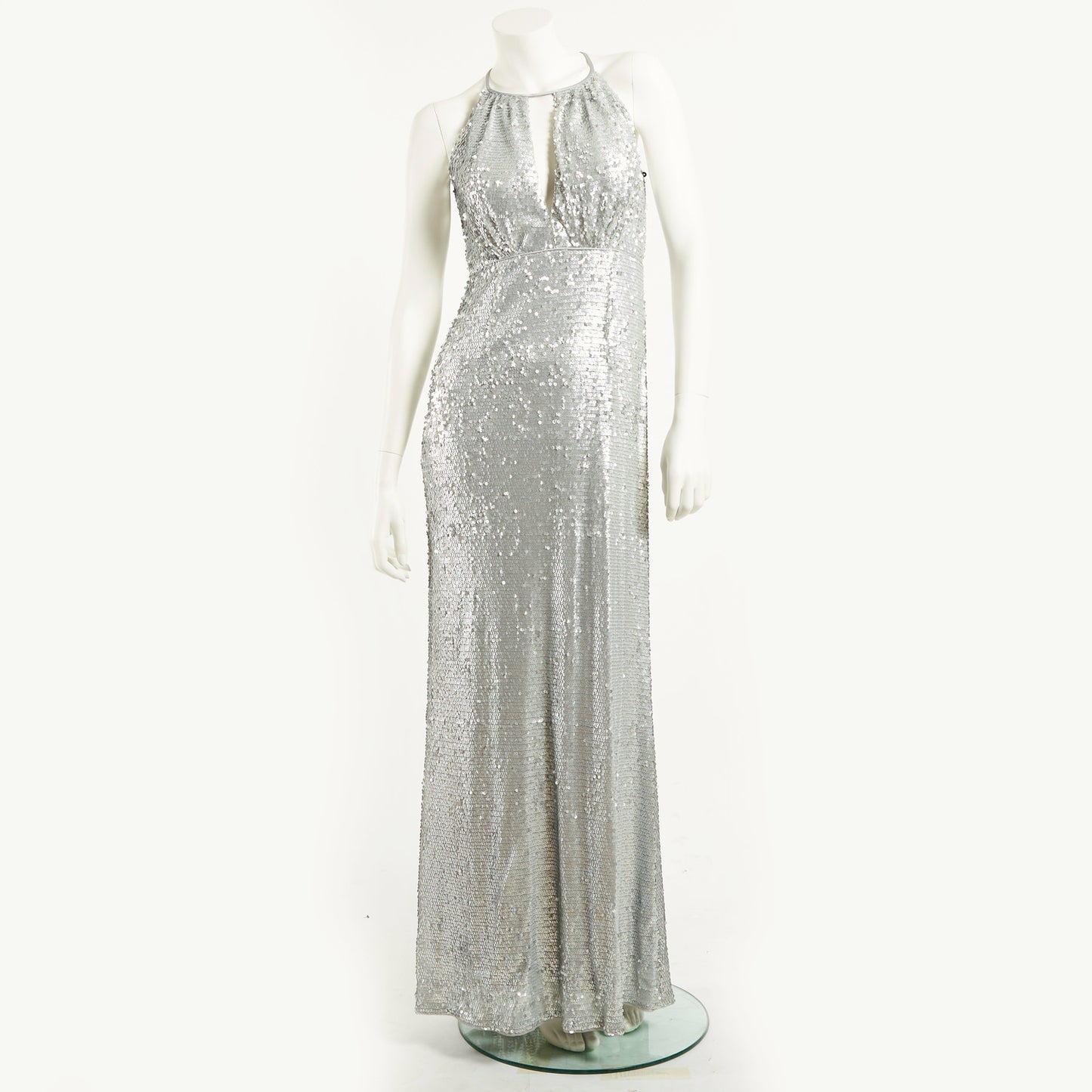 SEQUIN PAILLETTE V-NECK GOWN