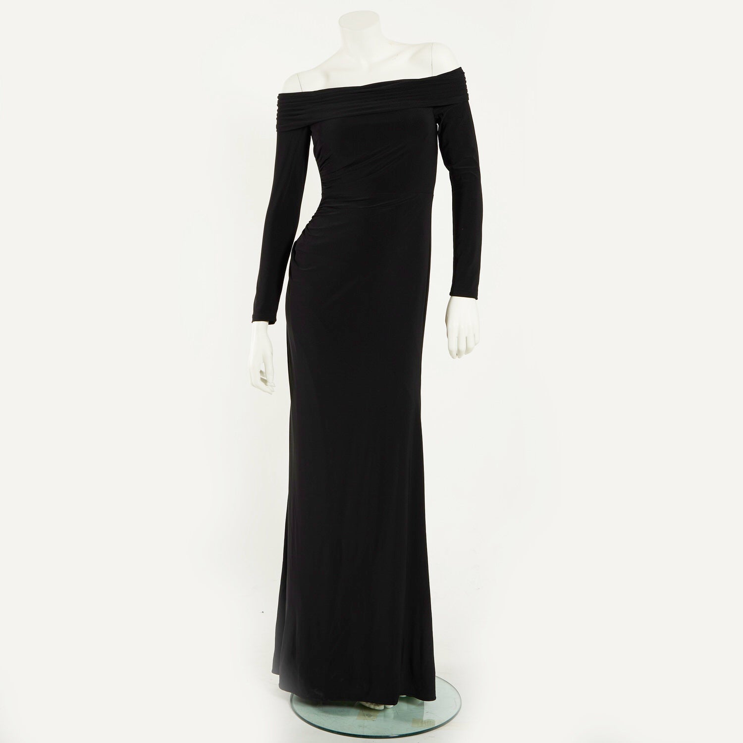 DRAPPED JERSEY LONG DRESS