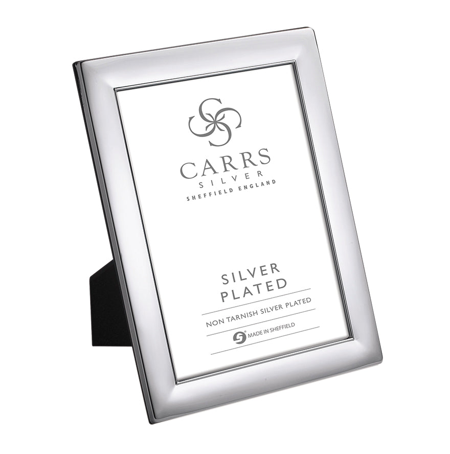 Carrs Silver of Sheffield Plain Silver Plated Frame with Wood Back - WPX4-SP