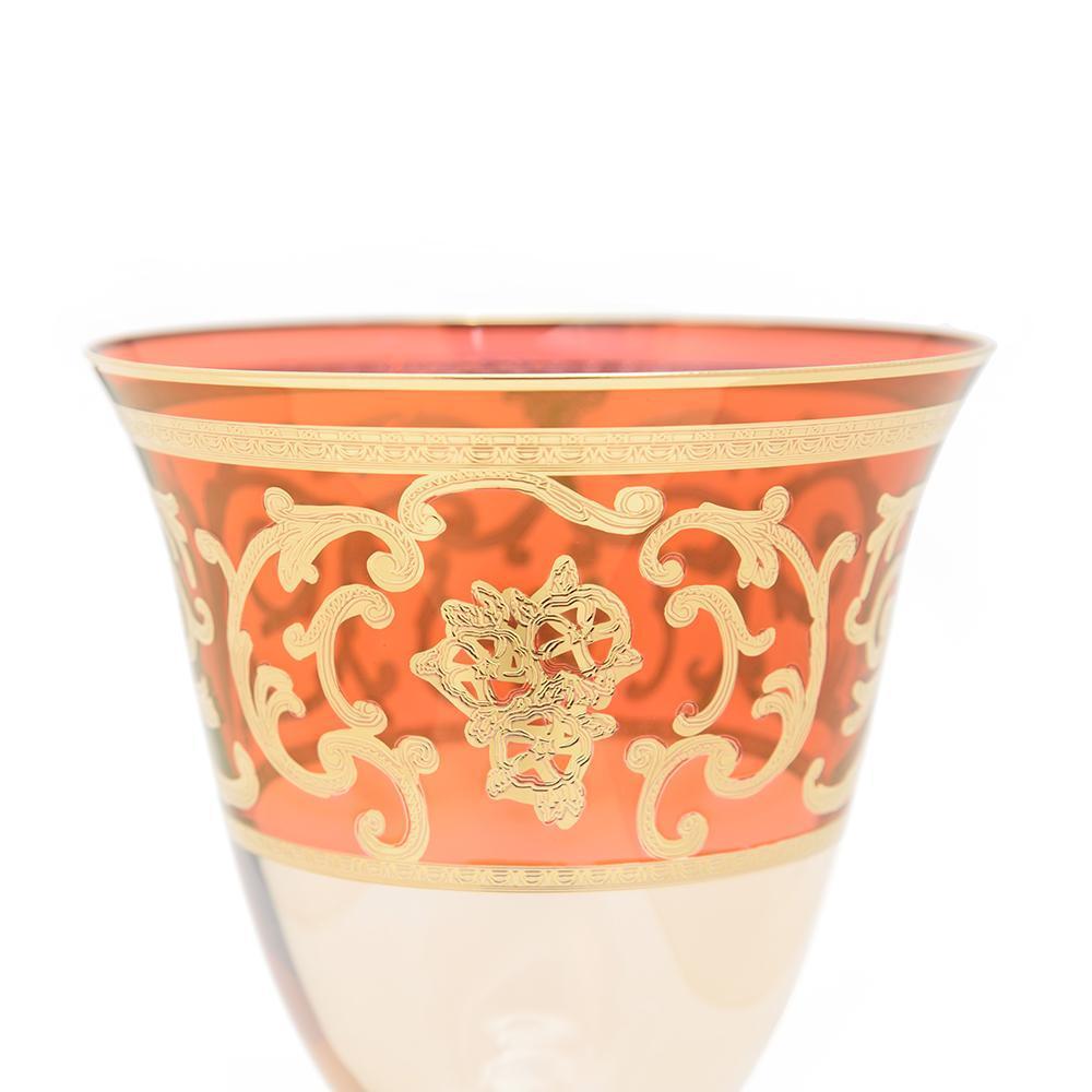 Combi Clarice Goblet Set - Red and Amber, 260 ml, Large, 6 Piece - G597Z-RED&AM/96 - Jashanmal Home