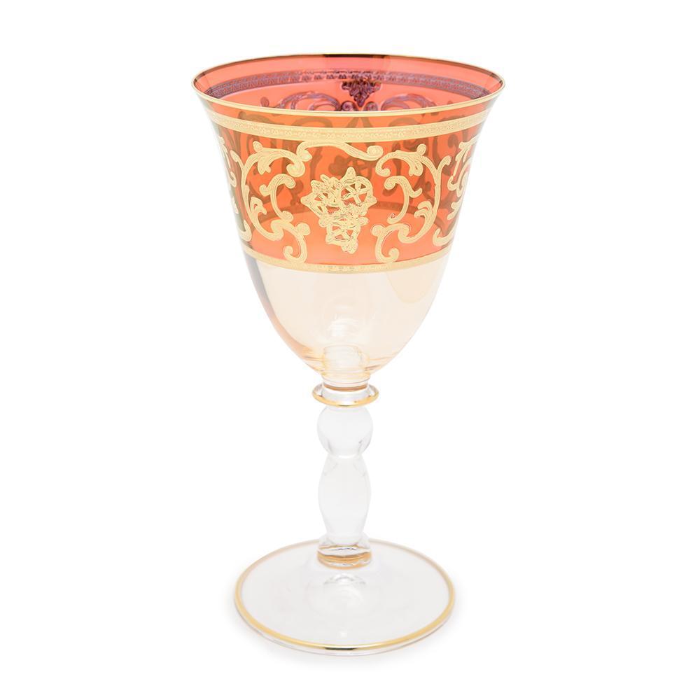 Combi Clarice Goblet Set - Red and Amber, 190 ml, Small, 6 Piece - G597Z-RED&AM/97 - Jashanmal Home